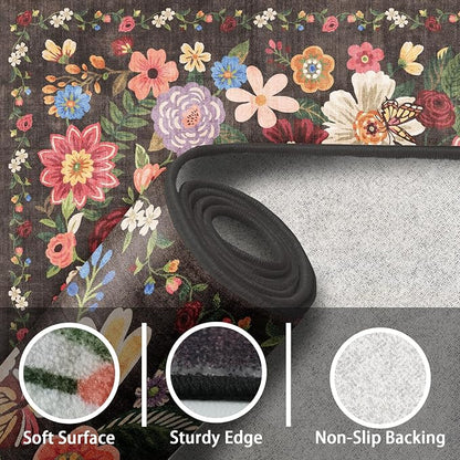 5x7 Living Room Rugs Black Brown Area Rug - Image 2