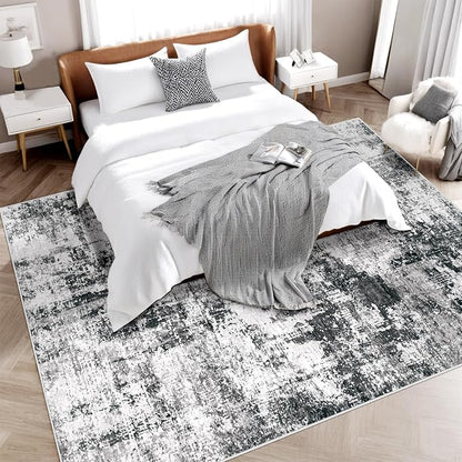 6x9 Area Rugs Washable Rug: Abstract Neutral Rugs Modern Non Slip Area Rug - Image 4