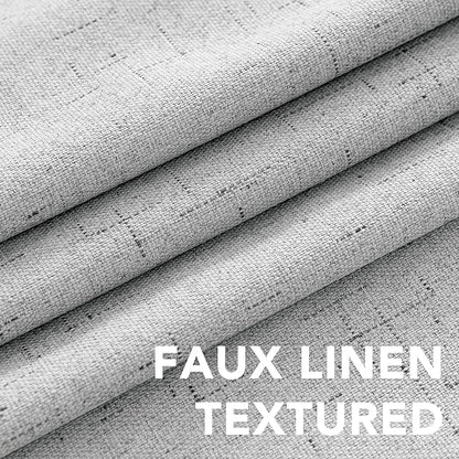 H.VERSAILTEX Linen Blackout Curtains Durable Thick Textured Linen Look 100% - Image 4