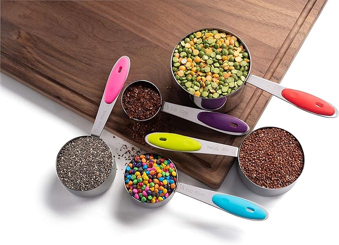Bellemain Measuring Cups (Stainless Steel with Colored Handles, 5 piece)
