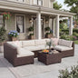 GarveeHome 7-Piece Modular Outdoor Patio Set, Sectional Rattan Wicker Sofa by GarveeHome