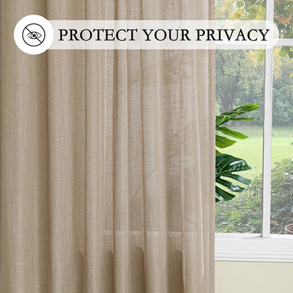 MYSKY HOME Patio Curtains for Sliding Door 90 inch Length 2 Panels Set - Image 5