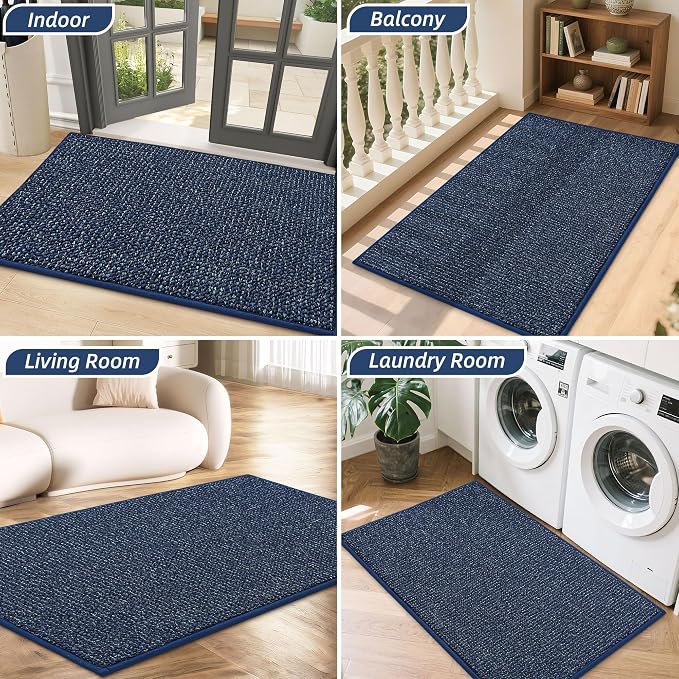 BEQHAUSE Dirt Trapper Door Mat 24" x 36", Non-Slip Washable Doormats, Low - Image 8