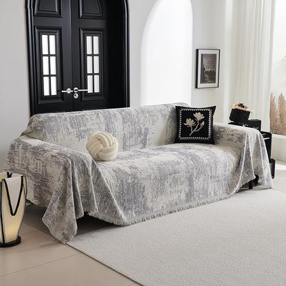 MYSKY HOME Boho Couch Cover for Dogs Washable Grey Abstract Couch Sofa - Image 2