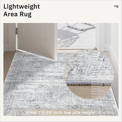 Soalmost Hallway Runner Rug 2'6" x 12' Washable Long Kitchen Rugs Grey | - Image 7