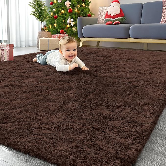 OLANLY 5x6 Area Rugs for Living Room Bedroom, Machine Washable Soft Fluffy by OLANLY