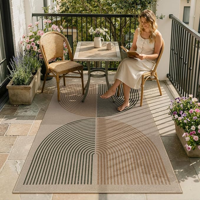 Lahome Enfys Modern Rainbow Easy Jute Rug, 4x6 Washable Rugs - Image 3