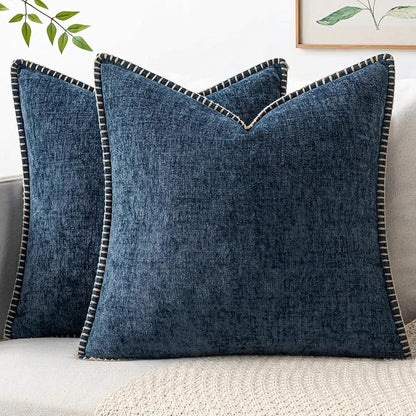 MIULEE Decorative Couch Throw Pillow Covers 20x20 Inch Dark Blue 2 Pack | by MIULEE