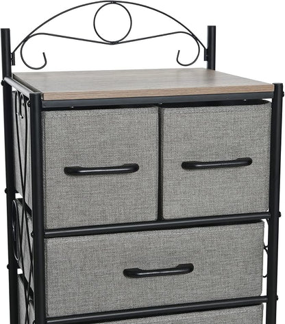 Household Essentials Ashwood & Iron Eight-Drawer Dresser Tower - Image 6