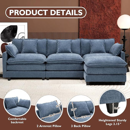 Ihanherry 111.4" L Shaped Cloud Sofa - Image 4