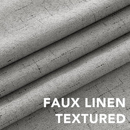 H.VERSAILTEX Primitive Linen Curtains 100% Blackout Curtain Drapes Burlap - Image 4