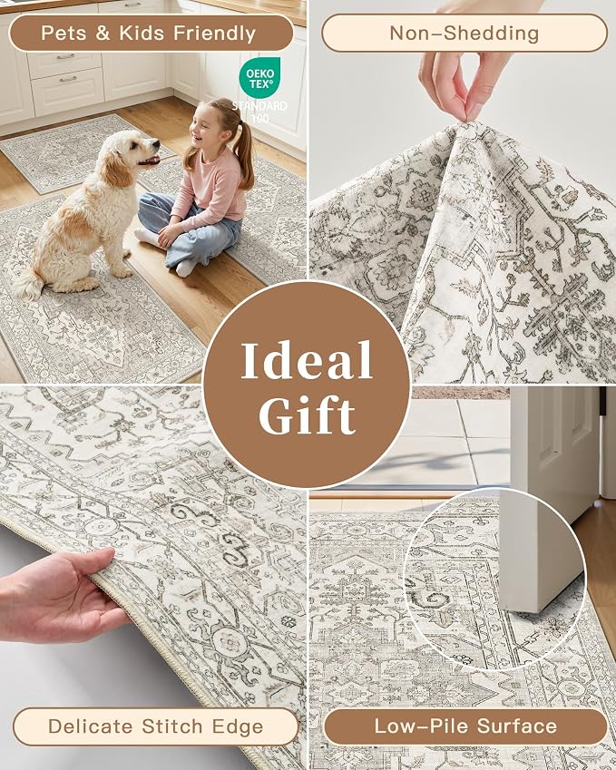 Madane 2-Piece Area Rugs Set, Small Kitchen Runner Non-Slip, Low Pile Floor - Image 6