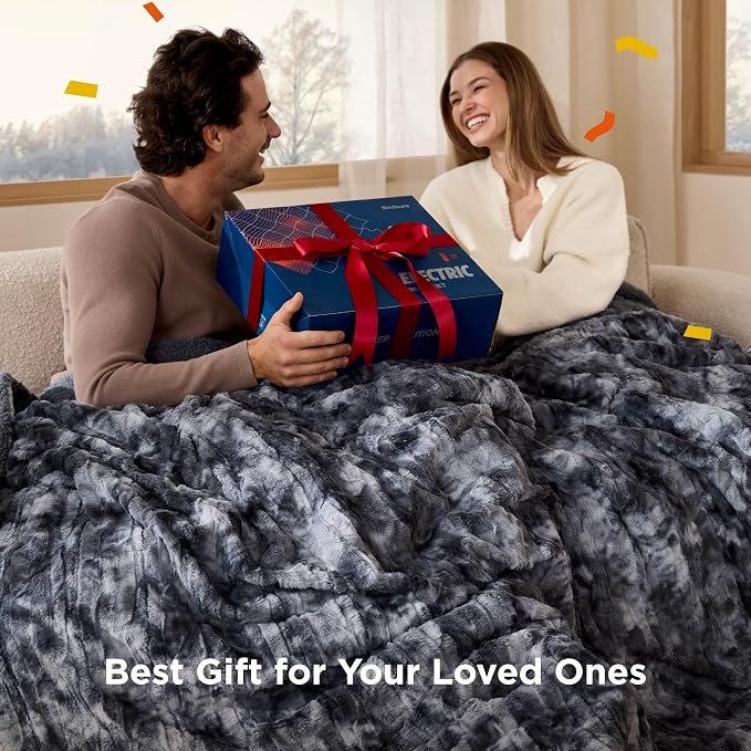 Bedsure Faux Fur Heated Blanket Throw Blanket, Fast Heating Electric Blanket - Image 9