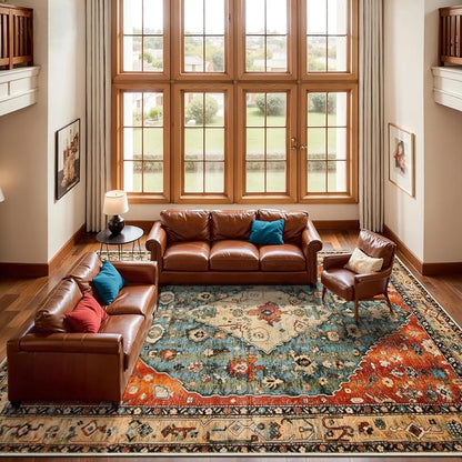 SERISSA 10x14 Washable Non Slip Boho Area Rug - Image 2
