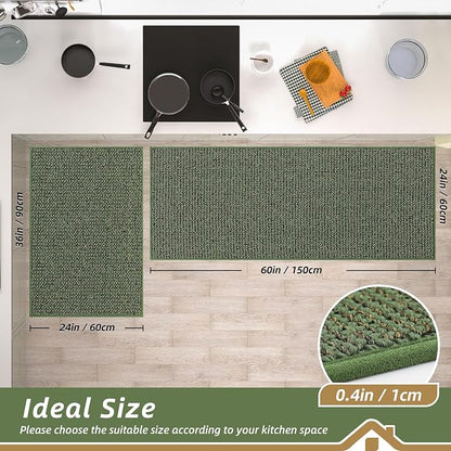 BEQHAUSE Kitchen Rugs and Mats 2PCS Non-Slip, Machine Washable Rugs - Image 2