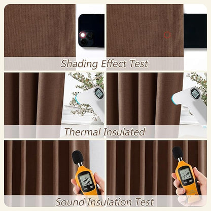 100% Blackout Curtains 120 Inch Length 2 Panels Set - Image 5