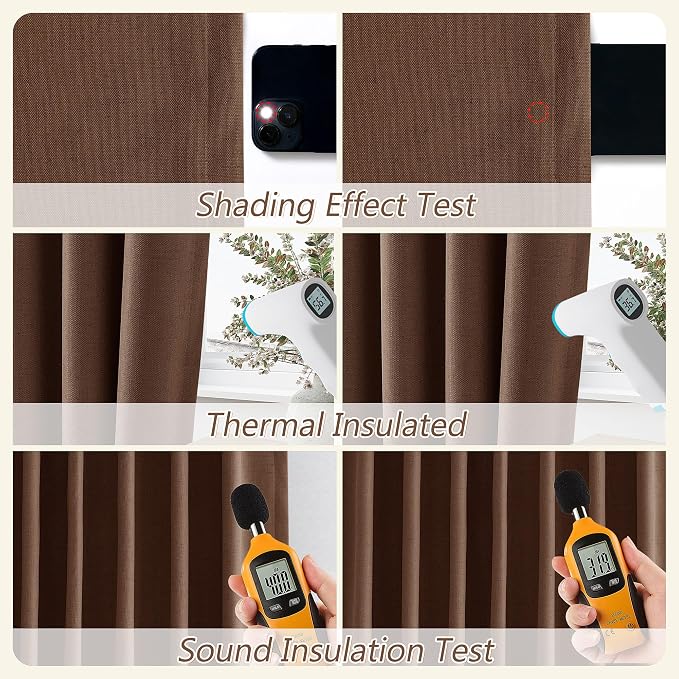 100% Blackout Curtains 90 Inch Length 2 Panels Set - Image 5