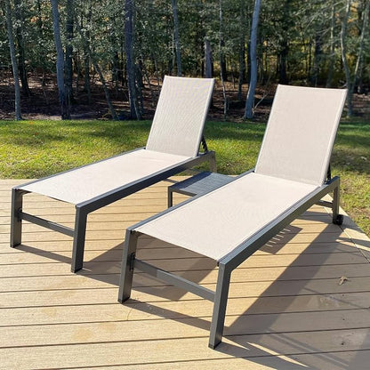 PURPLE LEAF Patio Chaise Lounge Set 4 Pieces Aluminum Outdoor Lounge Chairs by PURPLELEAF