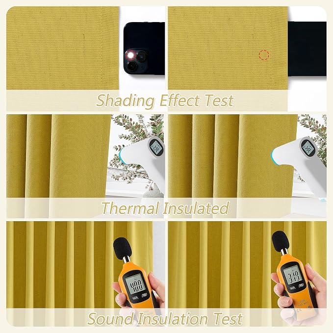 100% Blackout Curtains 84 Inch Length 2 Panels Set - Image 6