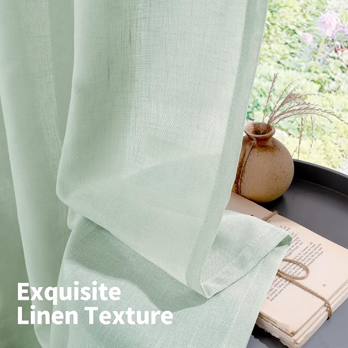YoungsTex Short Linen Sheer Curtains 54 Inch Length - Image 7