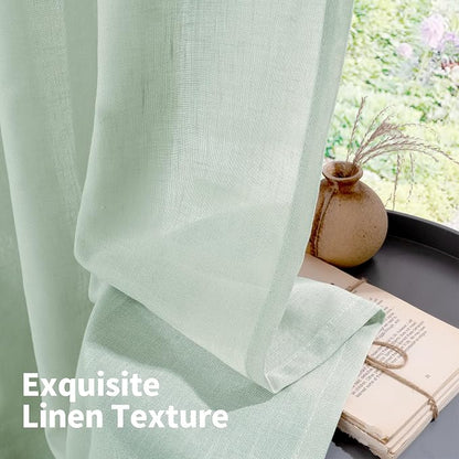 YoungsTex Short Linen Sheer Curtains 54 Inch Length - Image 7