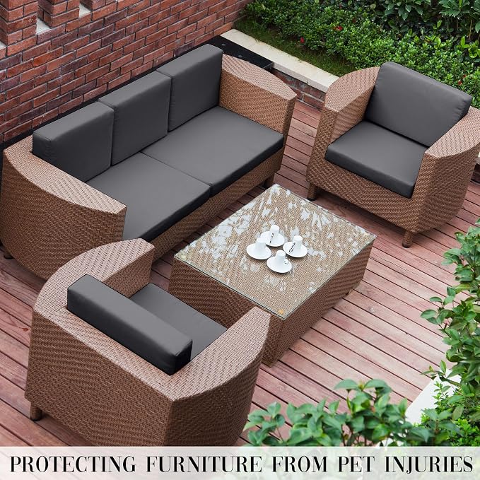 8PCS Patio Cushion Covers.Patio Furniture Couch SeatSlipcovers | Washable - Image 5
