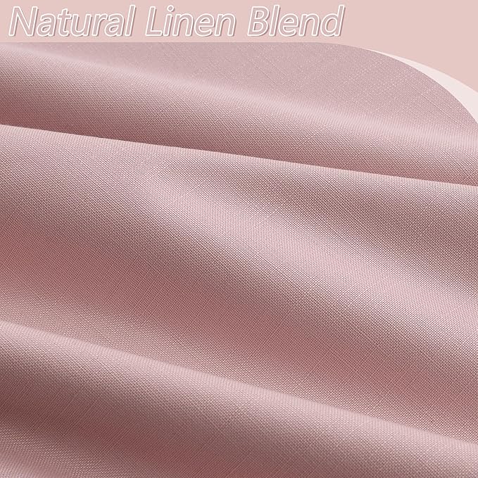 100% Blackout Linen Curtains 90 Inch 2 Panels Set - Image 3