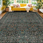 Vintage Dark Green Living Room Rug, 8x10 Washable Area Rugs by HazoHaus