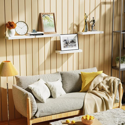 Bellsal White Engineered Wood Wall Shelf Set of 6, Living Room, Bathroom Storage - Image 2