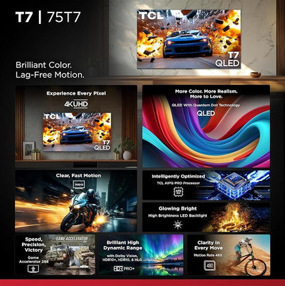 TCL Amazon Exclusive 75 Inch Class T7 Series | 4K QLED HDR Lag-Free Smart - Image 3