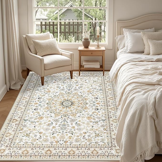 3x5 Area Rugs Living Room: Washable Vintage Rug - Image 3