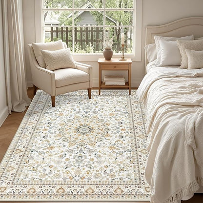 5x7 Area Rugs Living Room: Washable Vintage Rug - Image 4