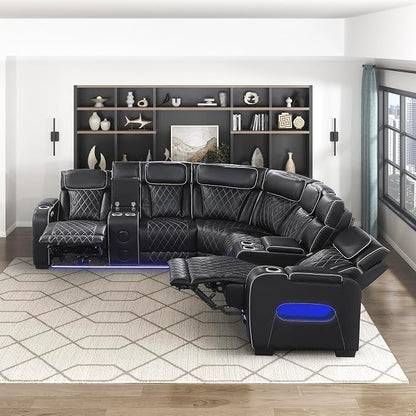 Lexicon 118" Power Reclining Sectional Sofa, Wall Hugger, 2 Recliner Seats - Image 13