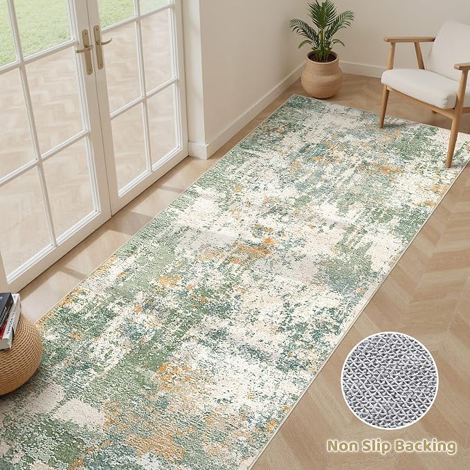 LOONGRUG Runner Rug 2x6 Washable Non-Slip Kitchen Neutral Modern Rug | Abstract - Image 3