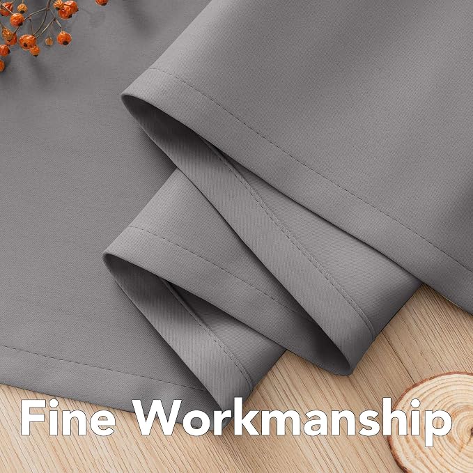 H.VERSAILTEX Solid Grey Color Thermal Insulated Blackout Curtains Metal Grommet - Image 6
