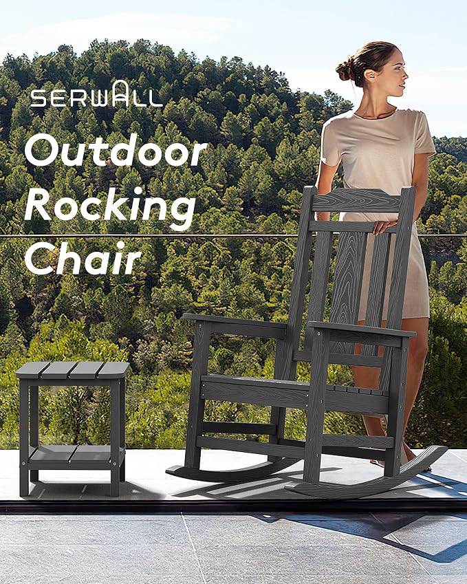 SERWALL HDPE Outdoor Rocking Chair - Image 4