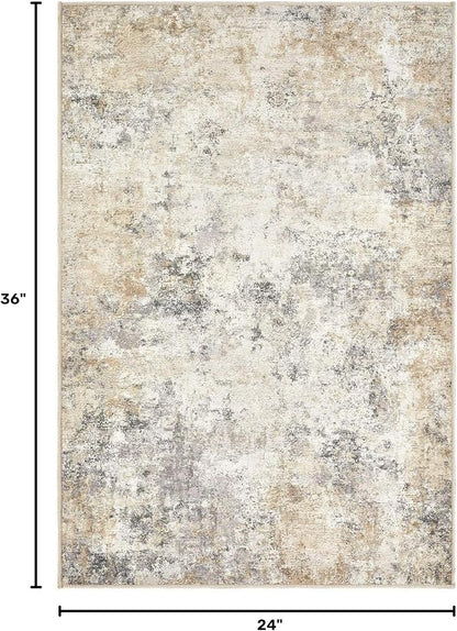 UERMEI 2x3 Entryway Area Rug: Washable Neutral Modern Abstract Small Rug - Image 2