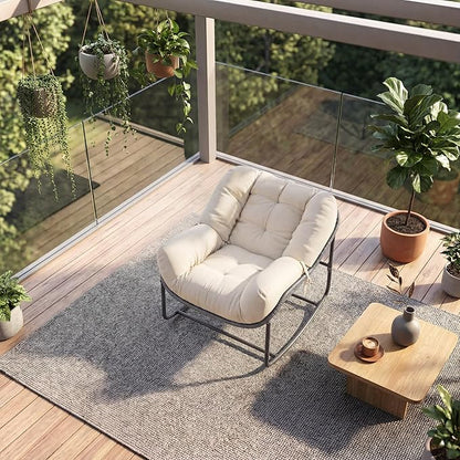 GarveeLife Outdoor Lazy Rocking Chair, Single Metal Rocker - Image 7