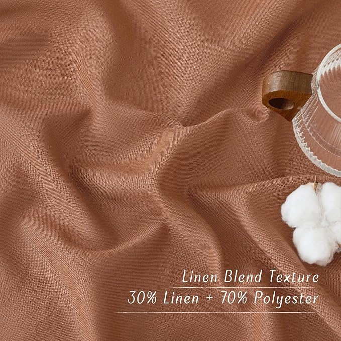 NICETOWN Caramel Short Linen Curtains - Image 4