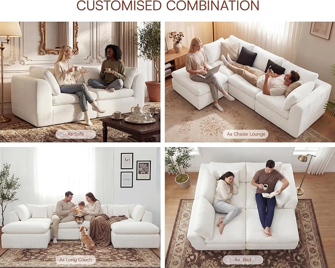 GRUSIGN 141'' Oversized Boneless Cloud Couch - Image 3