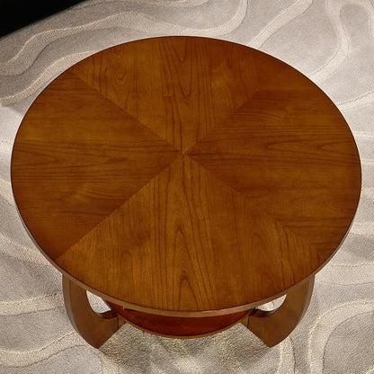 Round Solid Wood Coffee & End Table Set, 3-Piece Solid Wood Living Room Table - Image 9