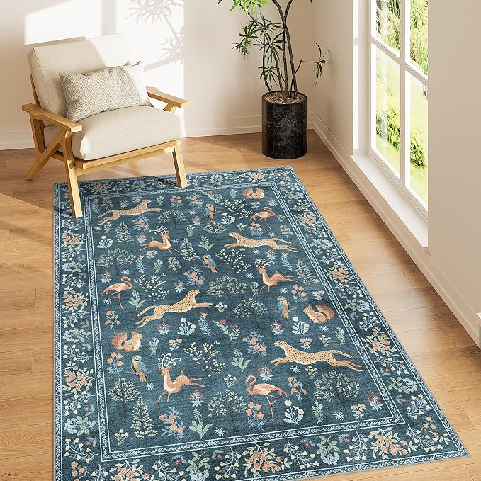 DUKINO 3x5 Rug, Washable Animal Area Rug by DUKINO