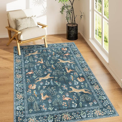 DUKINO 3x5 Rug, Washable Animal Area Rug by DUKINO