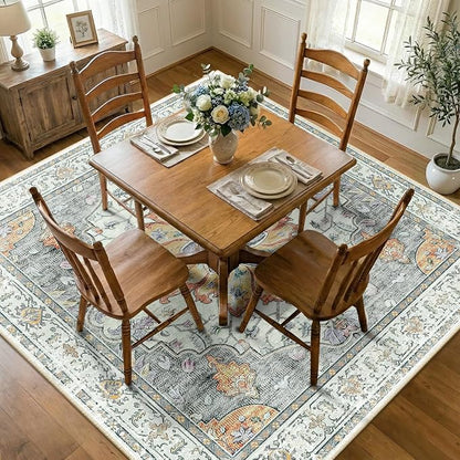 RELEANY Washable Area Rug, Square 8'x8', Water Repellent, Pet Friendly - Image 2