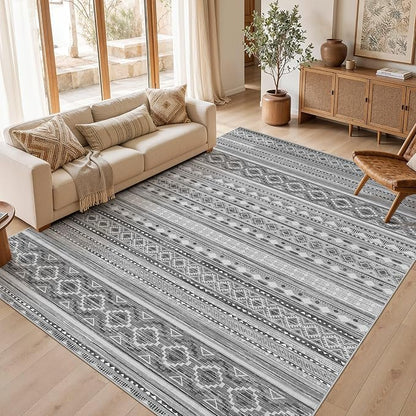 cotiled Boho 7x9 Area Rug for Living Room: Large Moroccan Washable Rug | Stain by COTILED