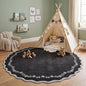 GarveeHome Round Area Rug 5ft Scalloped Washable Circle Rug by GarveeHome
