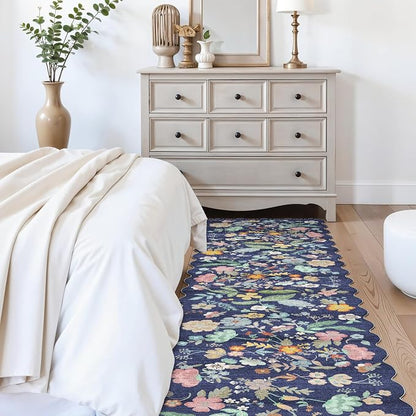 Washable 2'6x12 Hallway Runner Rug: Entryway Non Slip Floral Rug Farmhouse Soft - Image 5