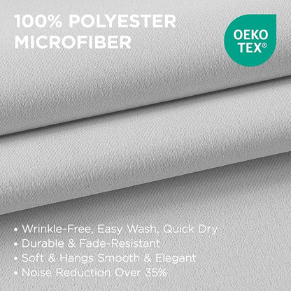 Joydeco White Curtains 120 Inches Long 2 Panels Set, Thermal Insulated Long - Image 3