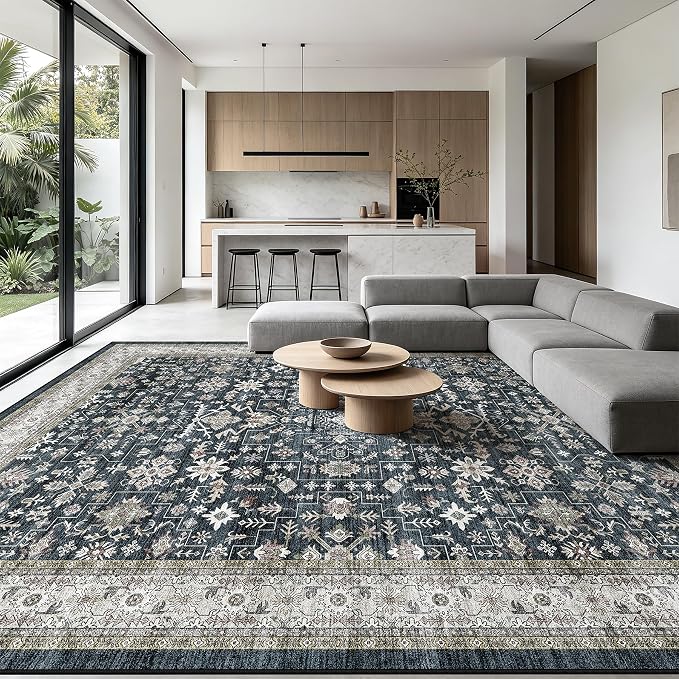 Washable 10x14 Area Rugs for LivingRoom Bedroom | Low Pile; Non Slip;Machine - Image 9