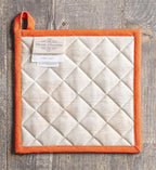 Maison d' Hermine Pot Holders Set 100% Cotton Heat Resistant Potholders 8" x 8" Hot Pads with Loop BBQ, Cooking, Baking, Grilling, Kitchen, Handling Hot Pans (Pack of 2, Colors of Autumn)